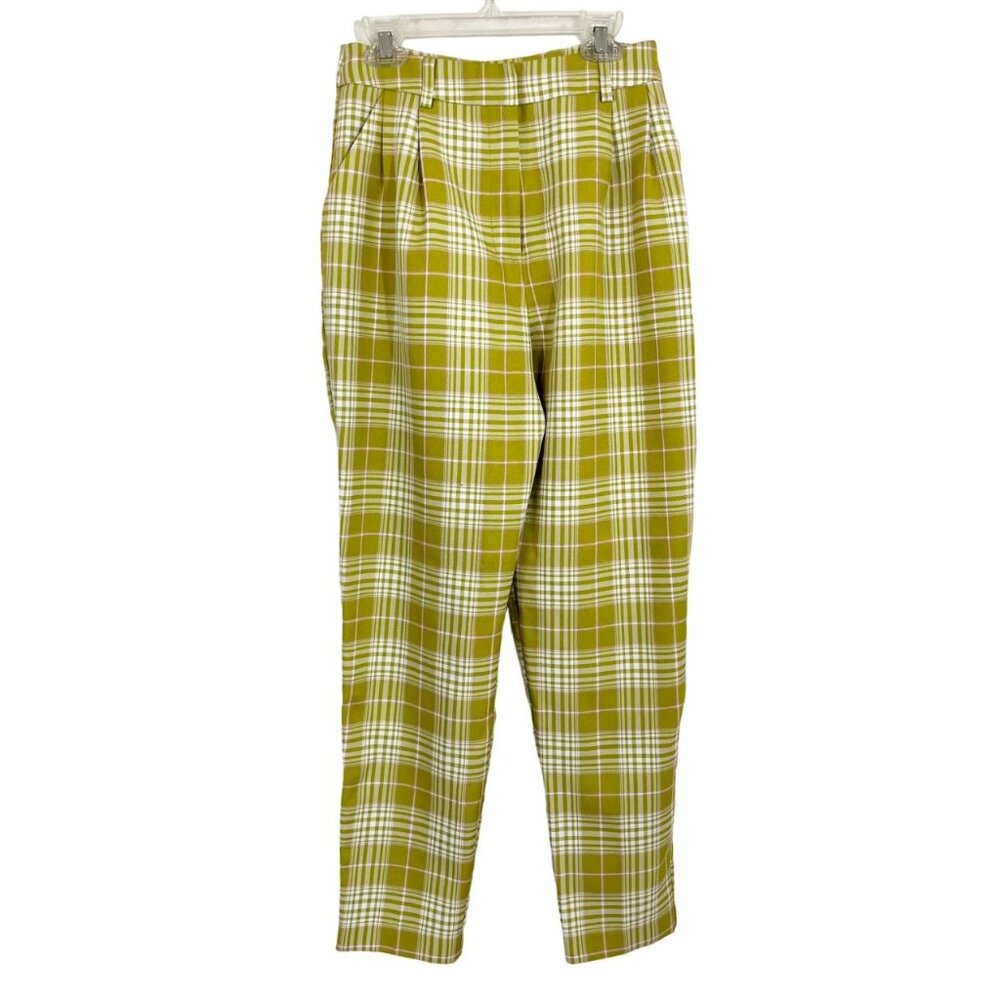 ASOS Bright Funky Plaid Pleat Front Tapered Pants Y2K Business Casual Size 0